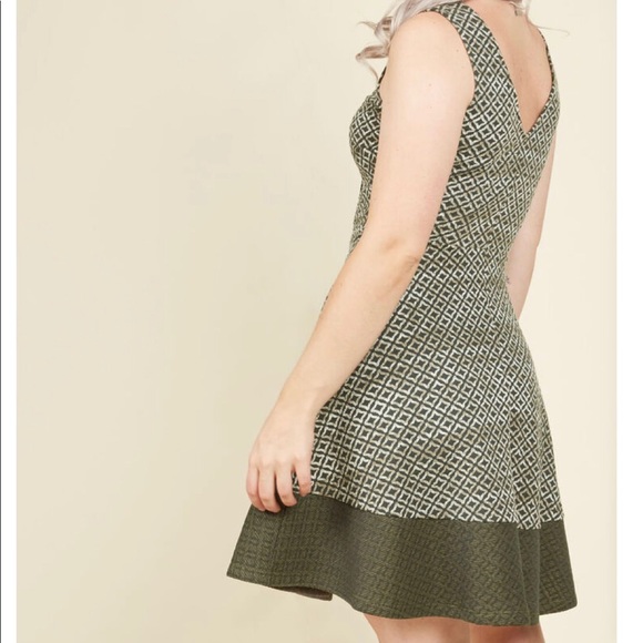 EUC Olive A-line dress, L - Picture 2 of 3